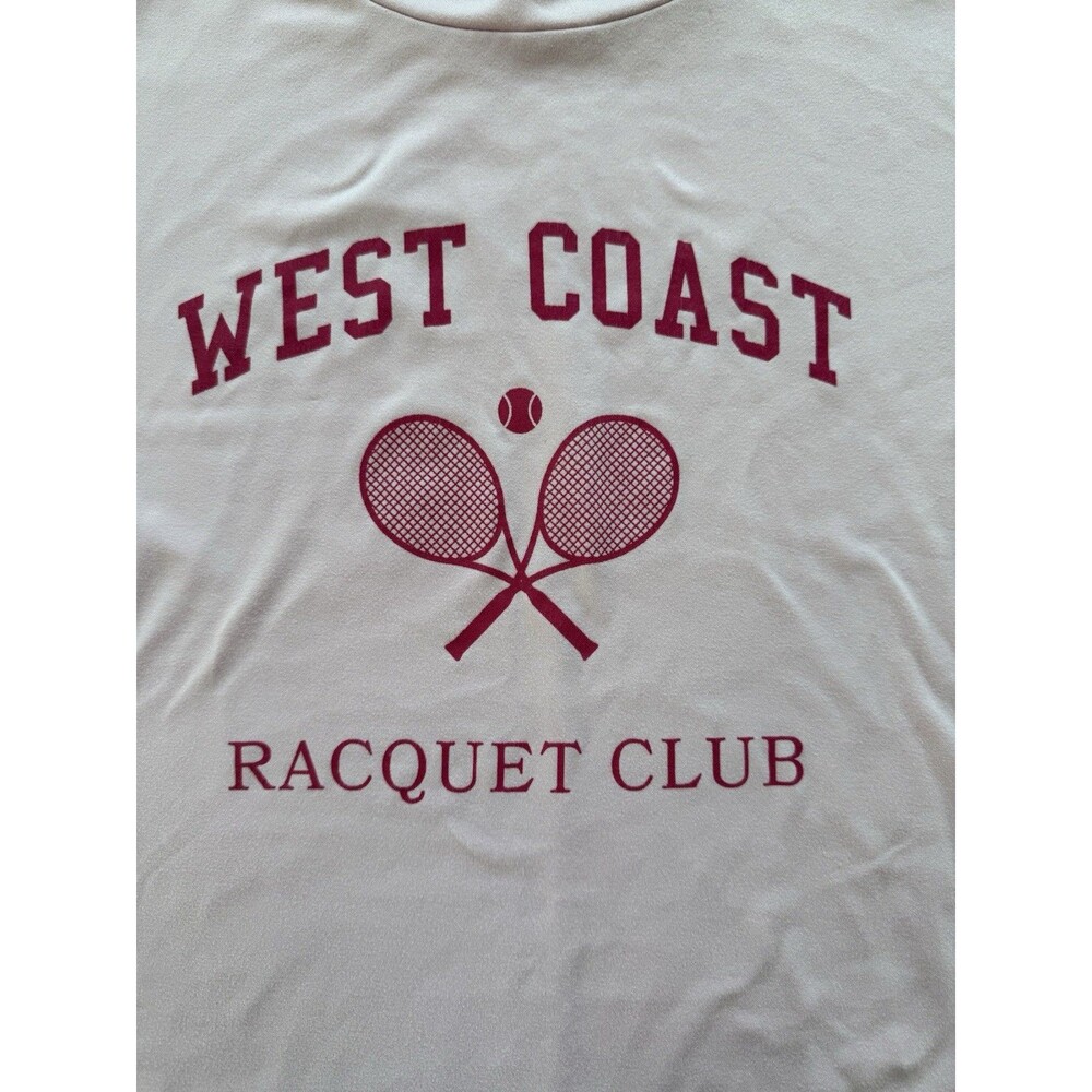 Women’s Lovers of hYOUmanity Pink West Coast Racquet Club Graphic Tee Sleeveless - Picture 2 of 5